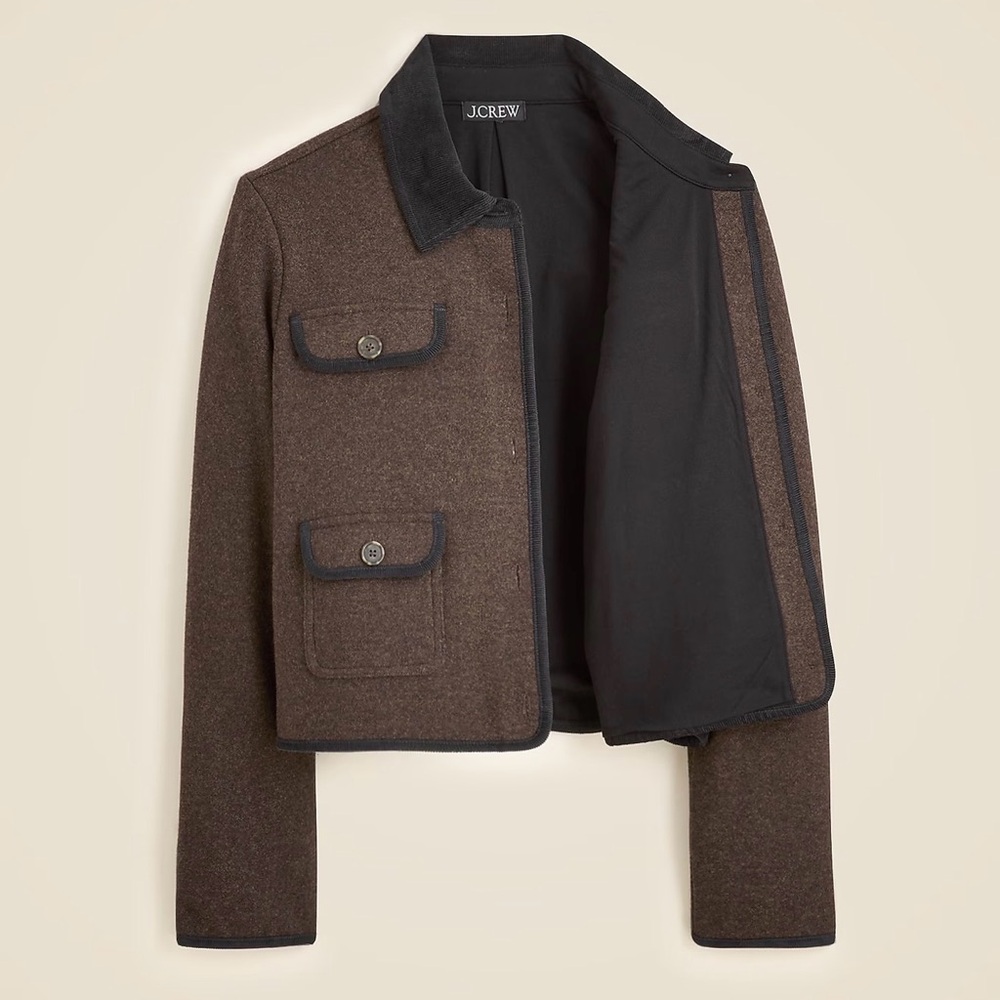 J CREW SIZE L Knit Lady Barn jacket in wool blend CN184 - Picture 2 of 6